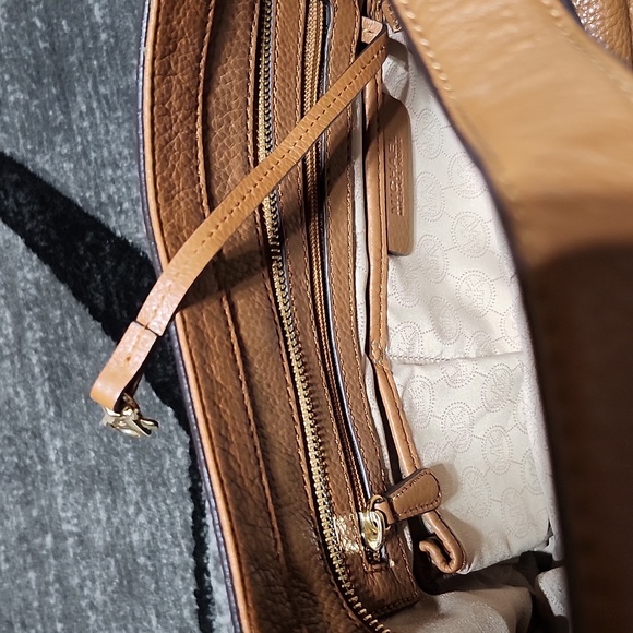 MICHAEL MICHAEL KORS BEDFORD LARGE SOFT BROWN LEATHER SHOULDER BAG PURSE - Picture 11 of 13